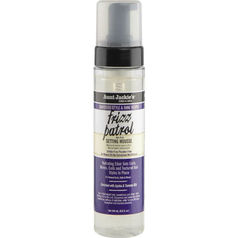 Aunt Jackie's Grapeseed Style & Shine Recipes Frizz Patrol AntiPoof Twist & Curl Setting Mousse