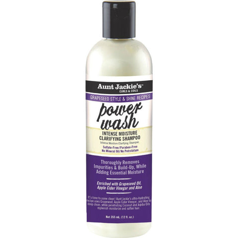 Aunt Jackie's Grapeseed Style & Shine Recipes POWER WASH Intense Moisture Clarifying Shampoo